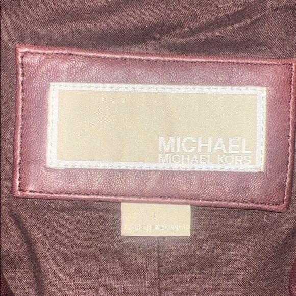 Michael Kors Deep Red Leather Jacket - Picture 3 of 4